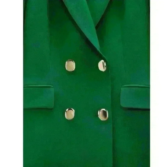 Zara black blazer dress with golden buttons double-breasted style size xs - Picture 15 of 16